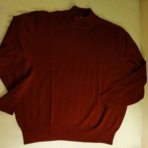 MOCK TURTLENECK RIBBED KNIT TOP